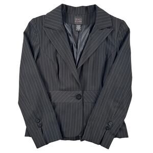 Tracy Evans Limited Juniors Blazer - Black with White Pin Stripes - Size 9